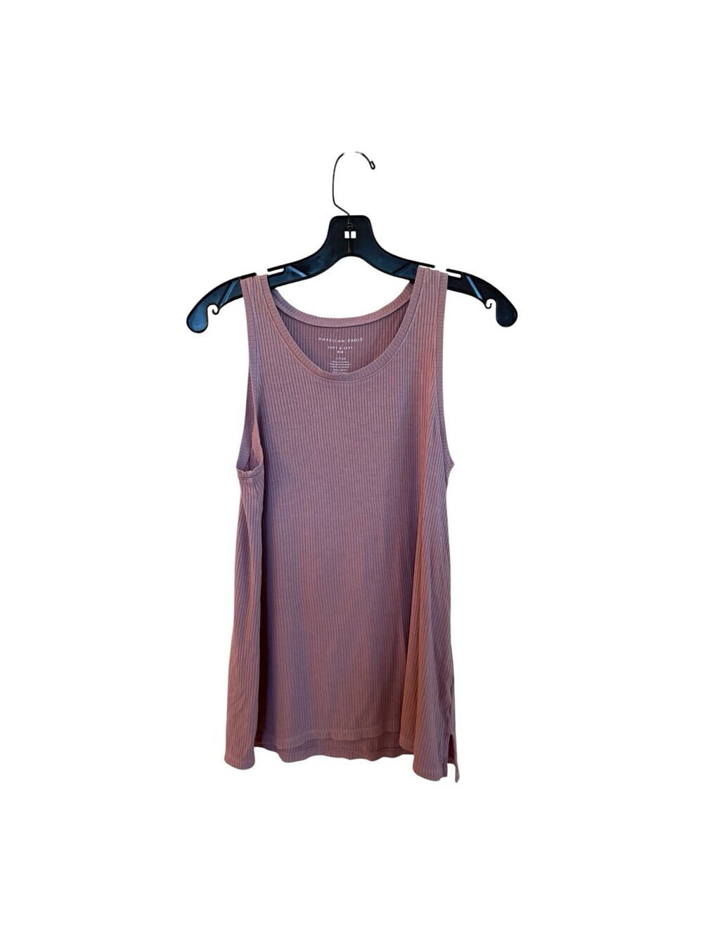A&E Soft & Sexy Rose Pink Rib Tank Top Sz.S